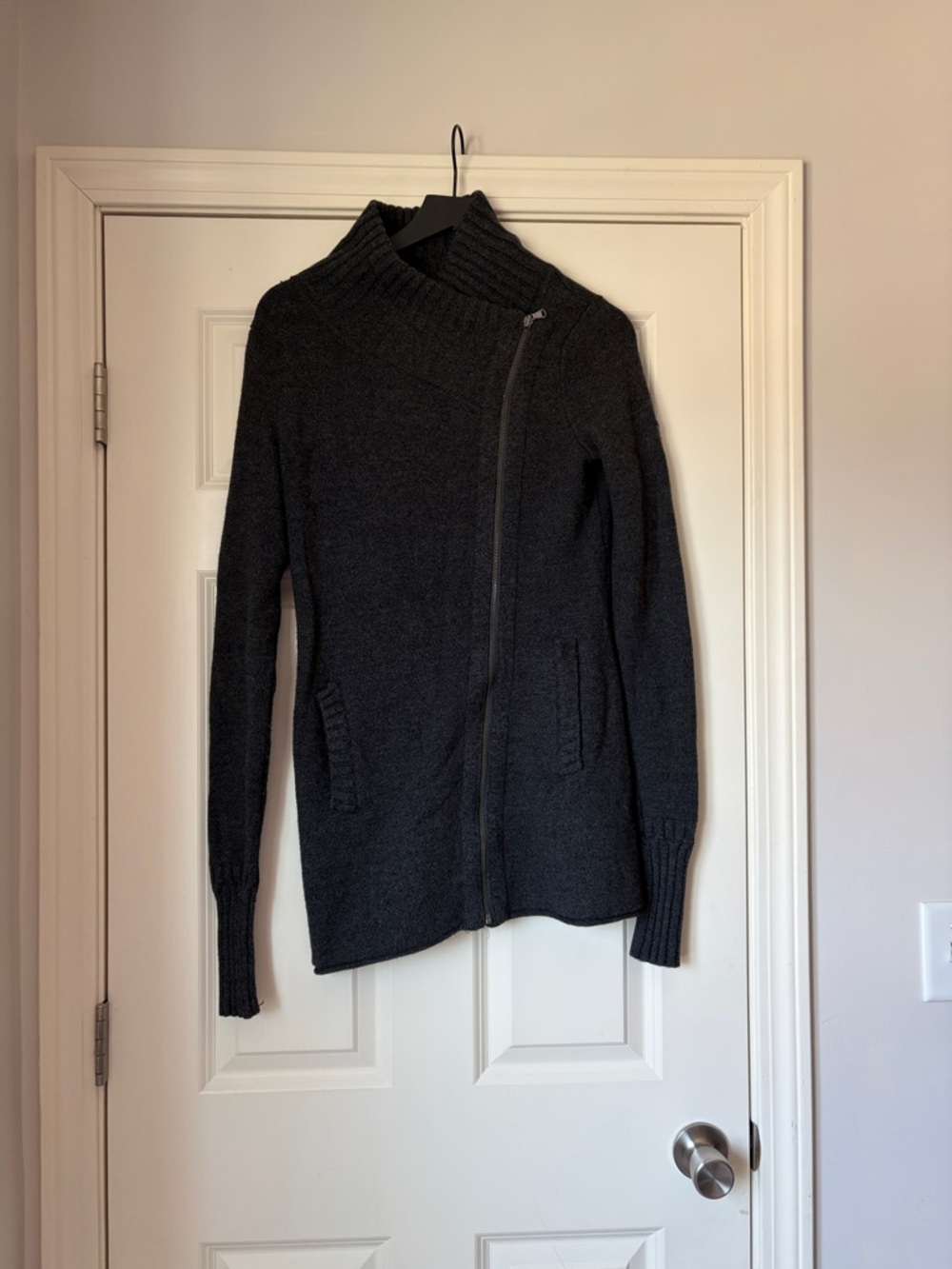 Athleta Dark Grey Zip Wool Jacket